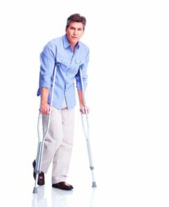 Man on crutches