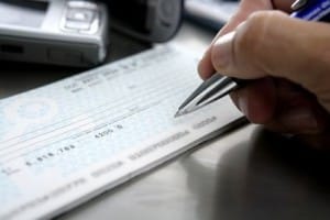 Signing disability benefits check